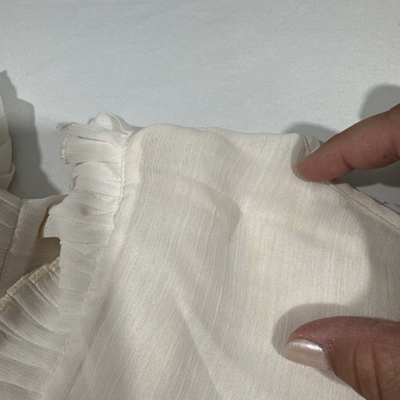 USED $158 Tularosa [ XS ] Margo Ruffle‎ 3/4 Sleeve Top in Cloud Ivory - Picture 8 of 16